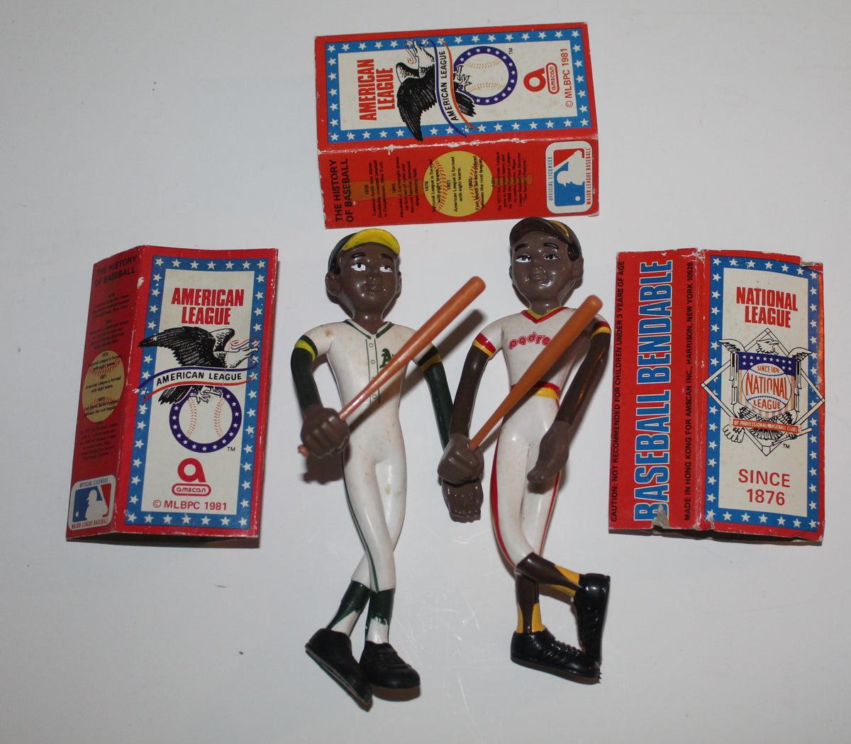 MLB Baseball Bendable Figure Lot Athletics Padres Amscan 1981