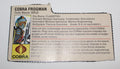 G.I Joe Eels File Card Hasbro 1985