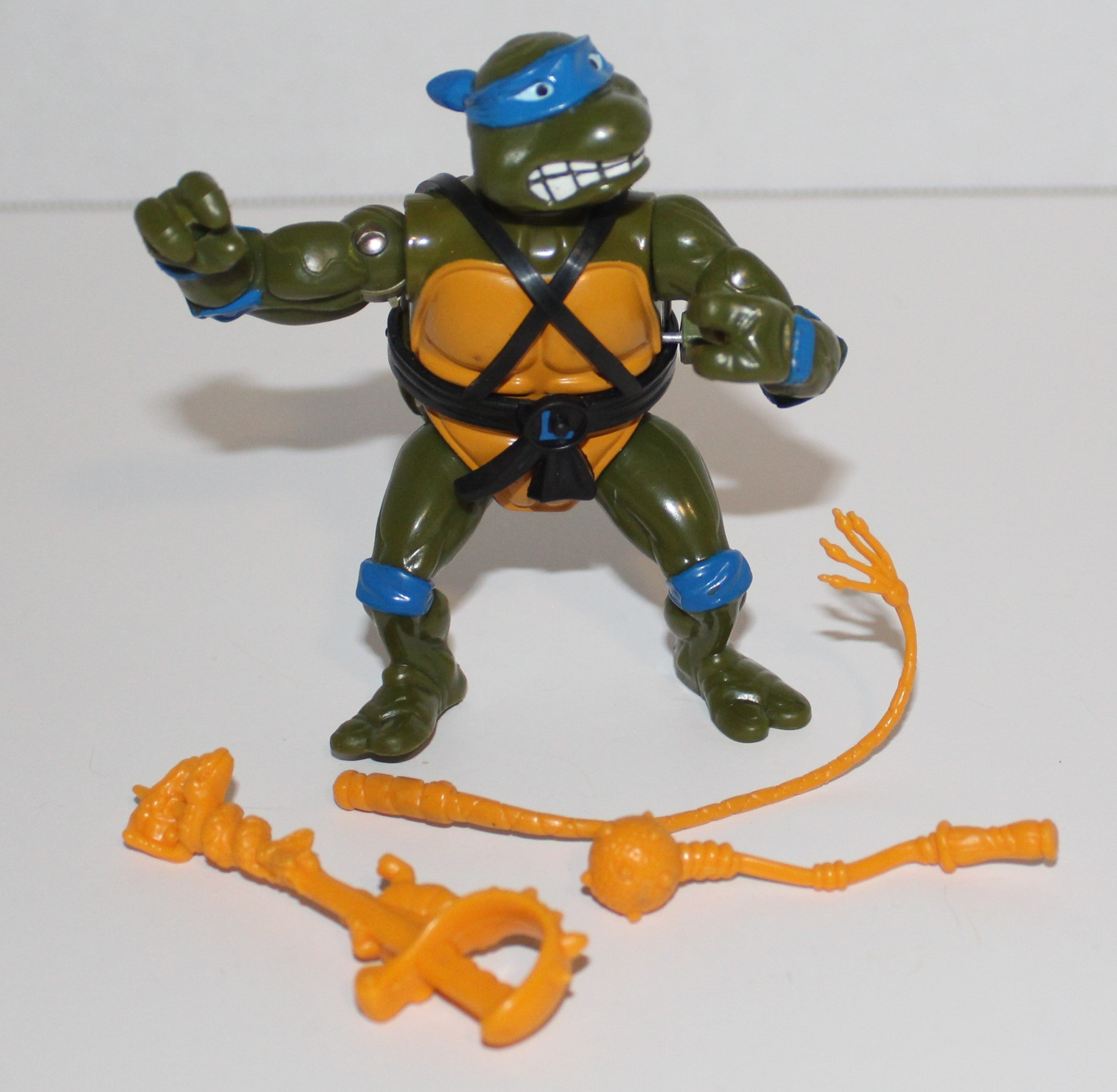 Ninja Turtles TMNT Sword Slicin' Leonardo Figure With Parts Playmates 1990