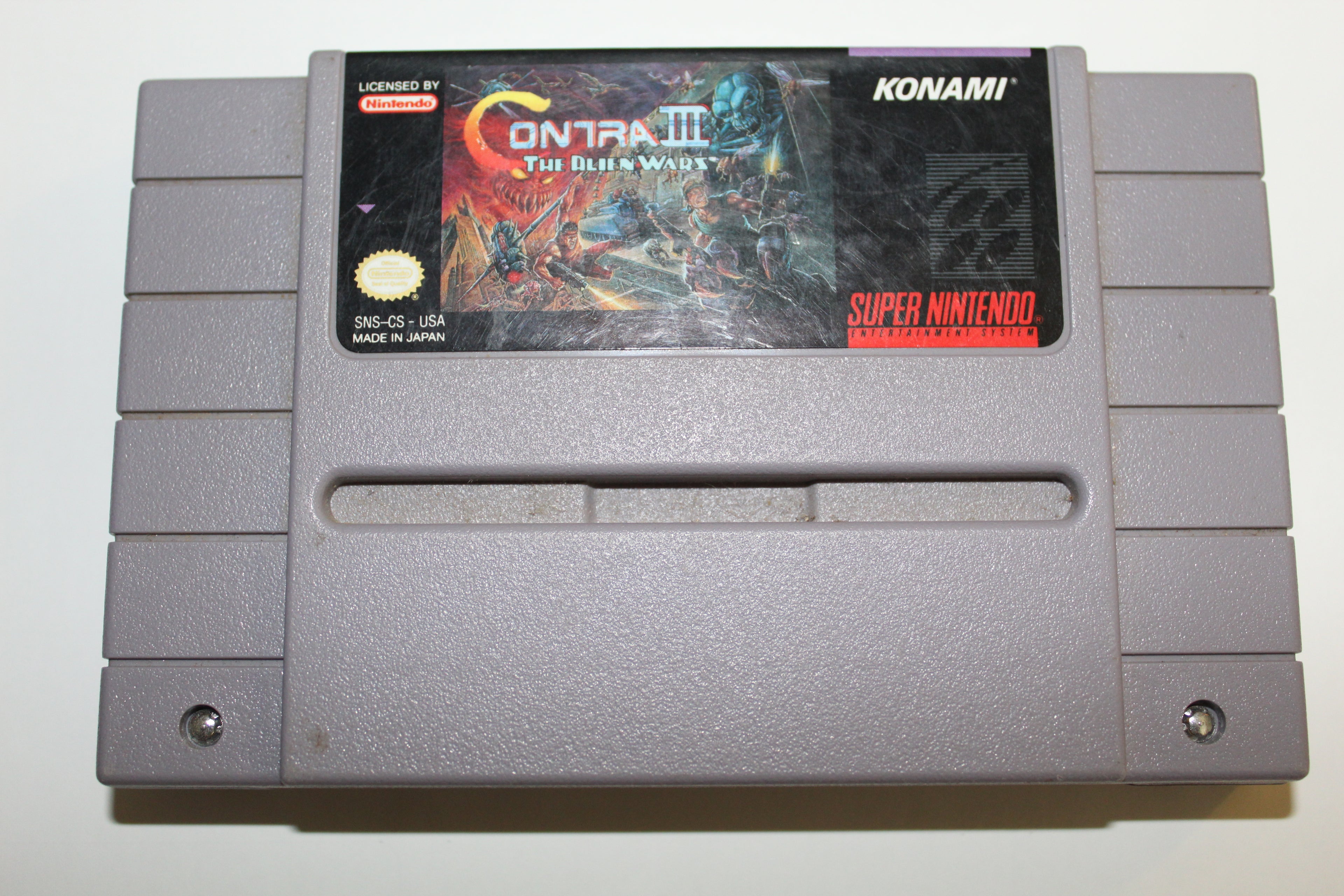 Super Nintendo Contra III 3 Game Cartridge 1991 SNES