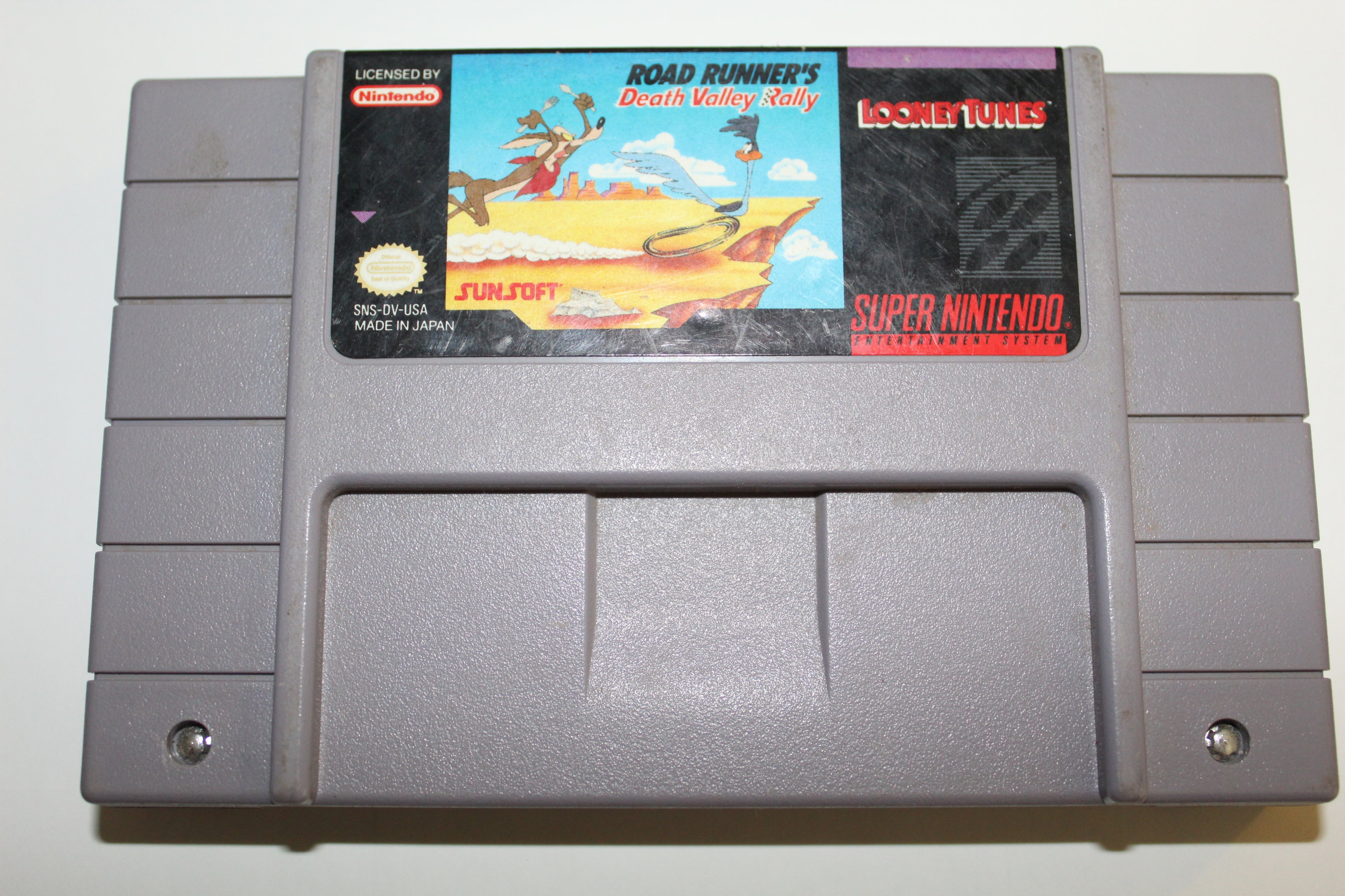 Super Nintendo Road Runner's Death Valley Rally Game Cartridge 1992 SNES