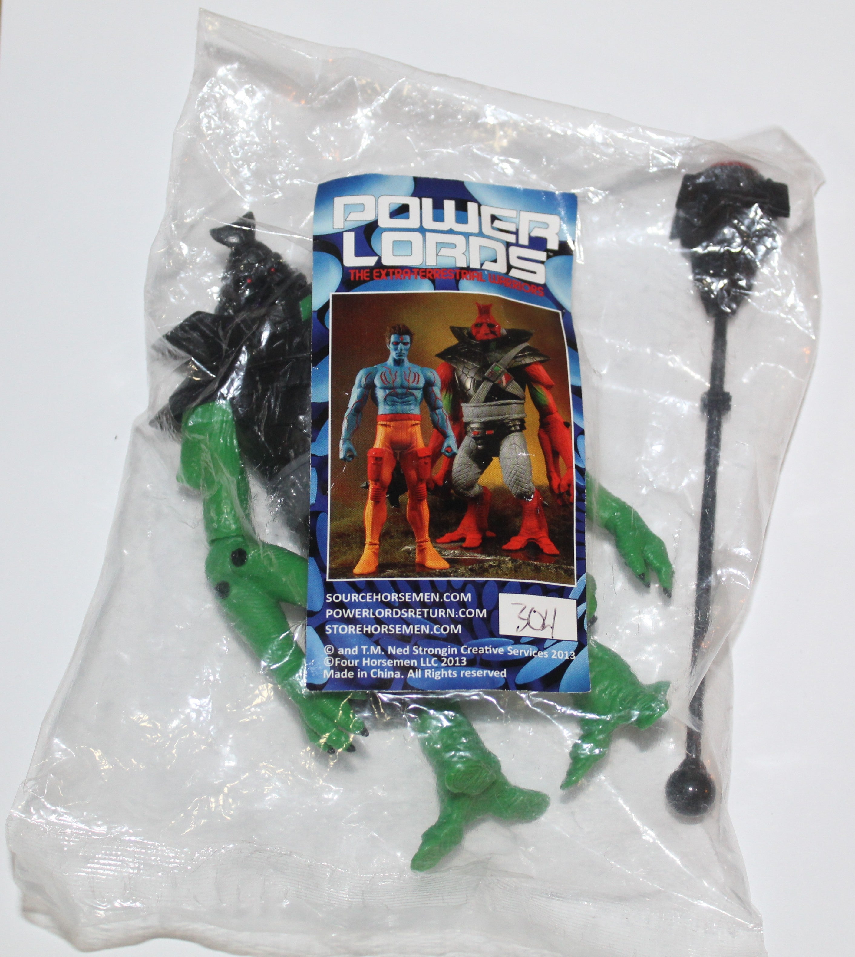Power Lords BLACK & GREEN Ggrapptikk Grunt Action Figure 4 Horsemen #304 2013