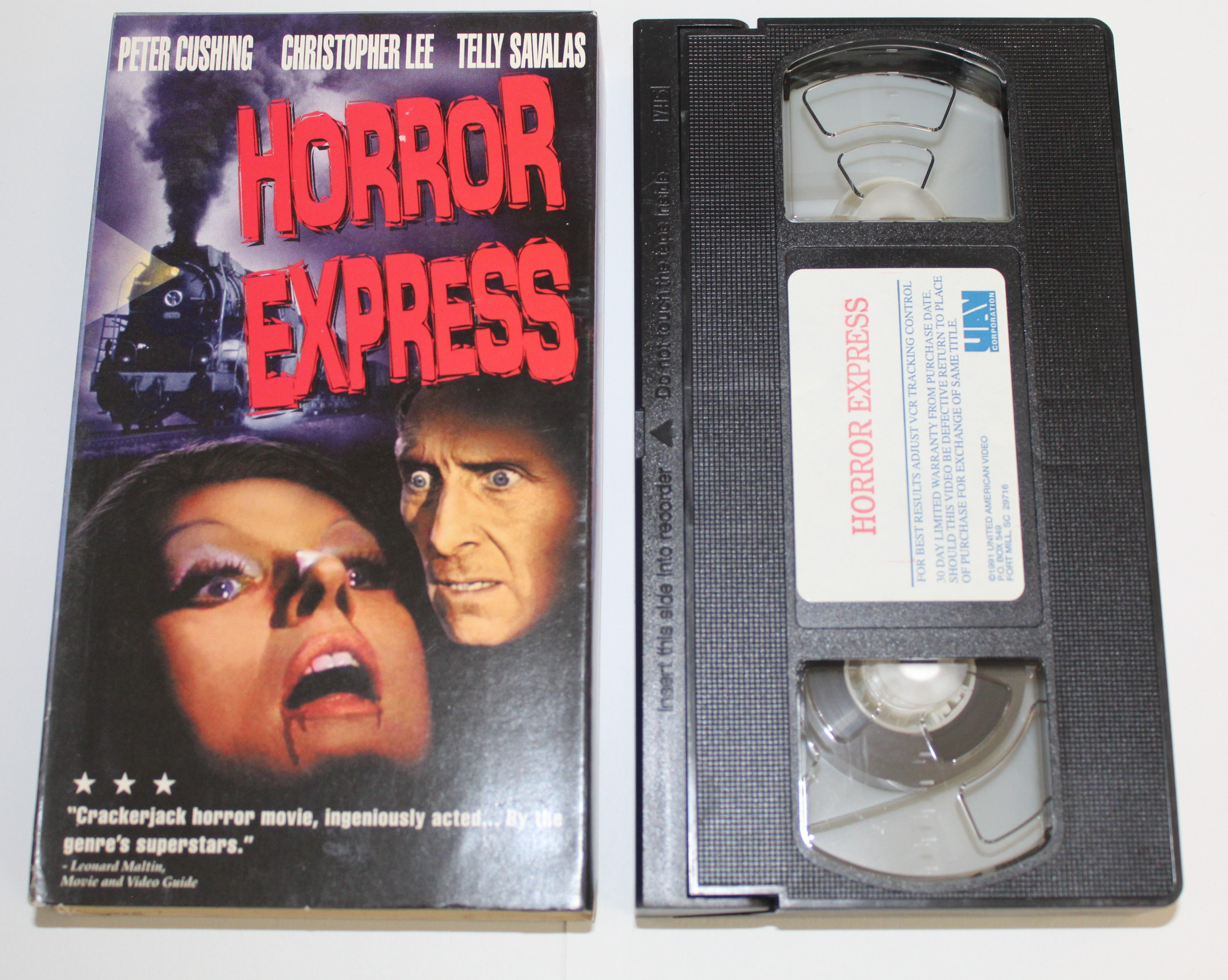 Horror Express VHS Tape 1972 Christopher Lee Peter Cushing Telly Savalas
