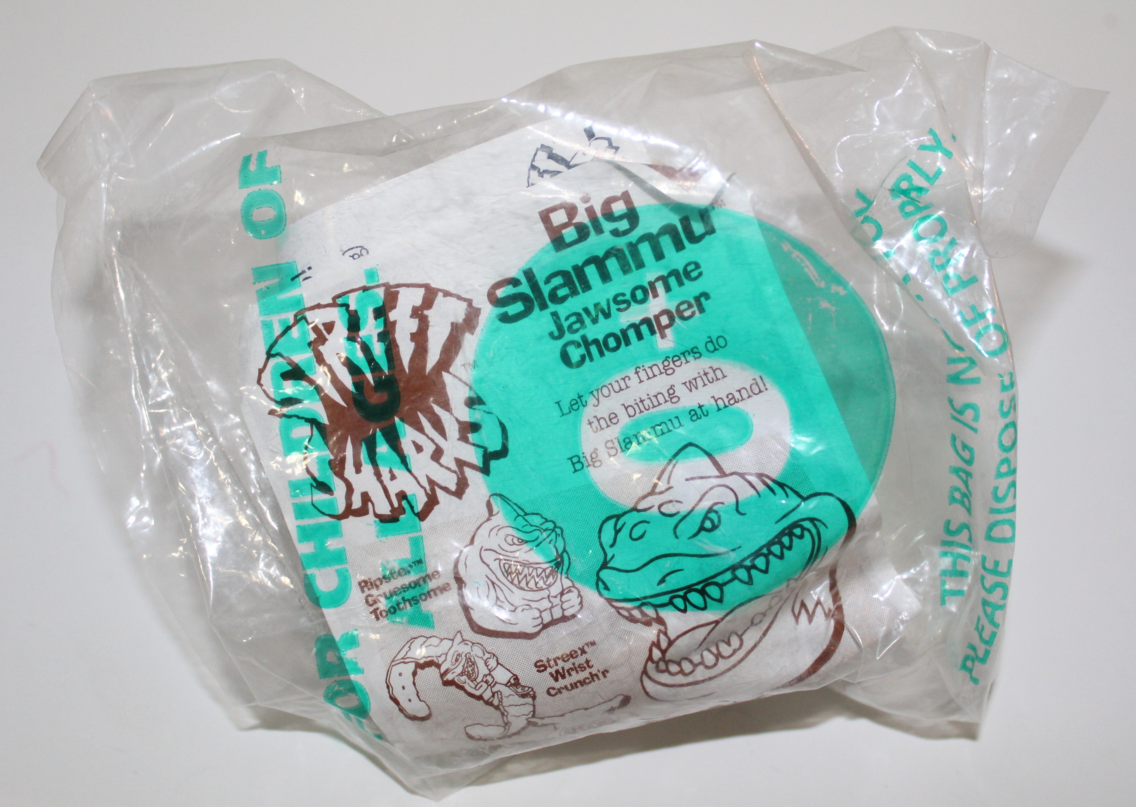 Street Sharks Jawsome Chomper Big Slammu Hand Puppet Kids Meal Toy Taco Bell 1995