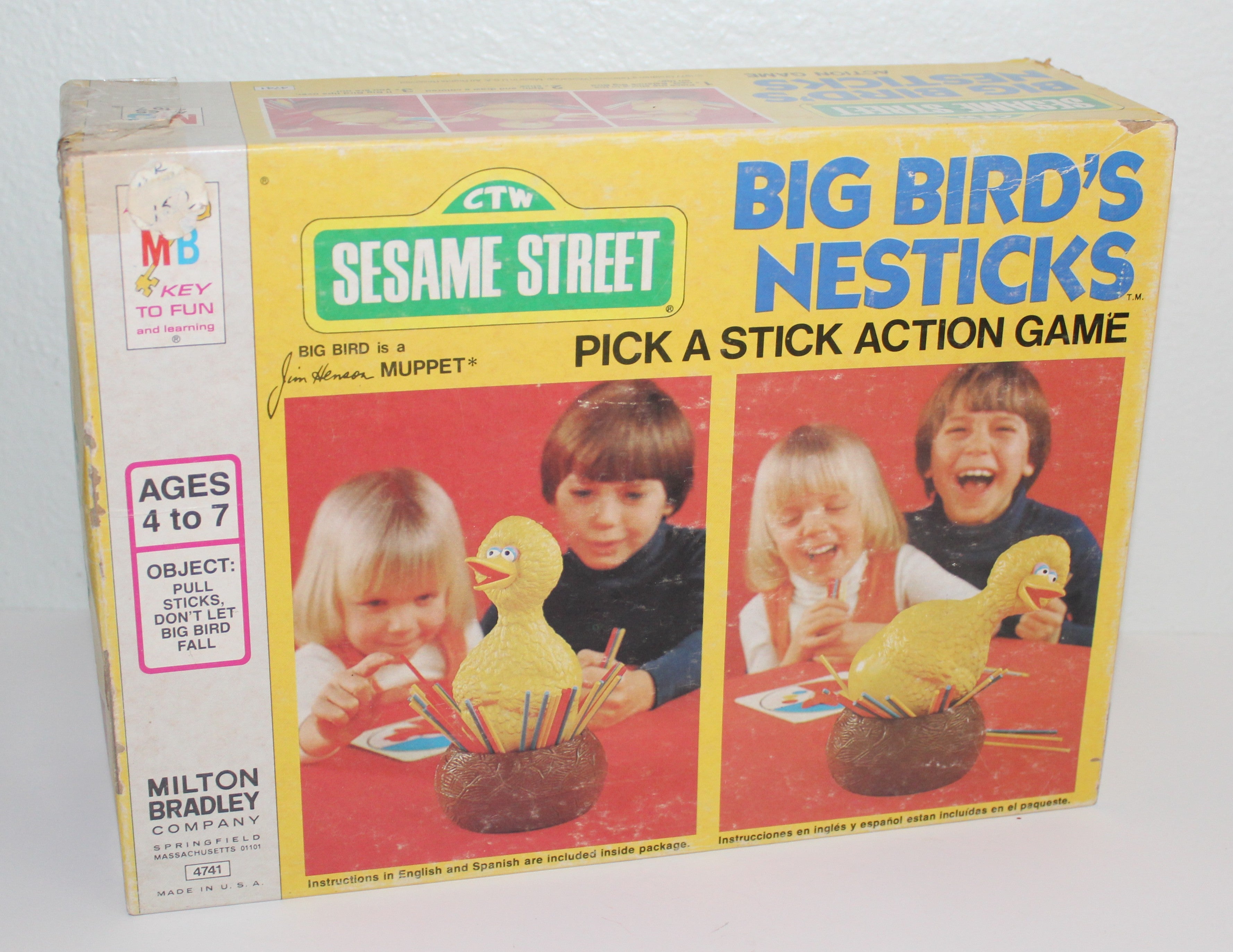 Sesame Street Big Birds Nesticks Game 1977 Milton Bradley Nest Sticks