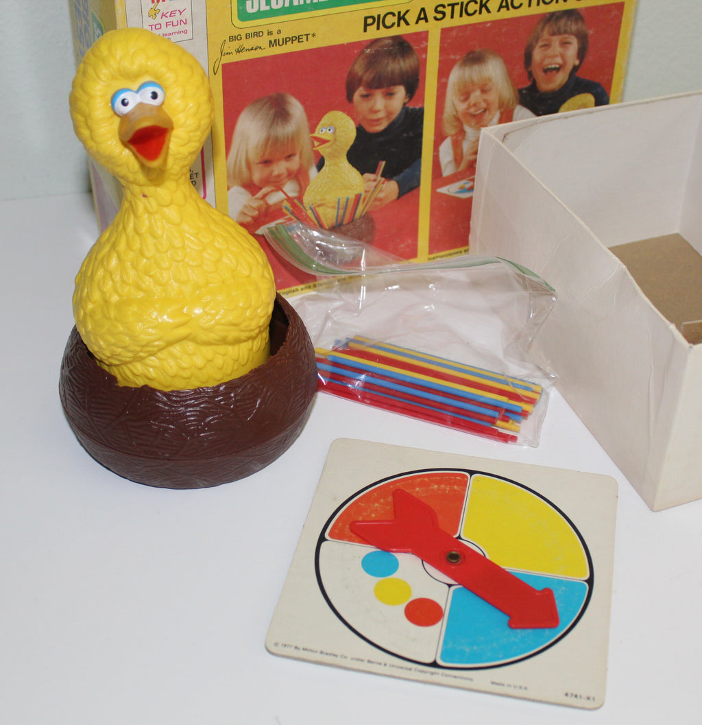 Sesame Street Big Birds Nesticks Game 1977 Milton Bradley Nest Sticks