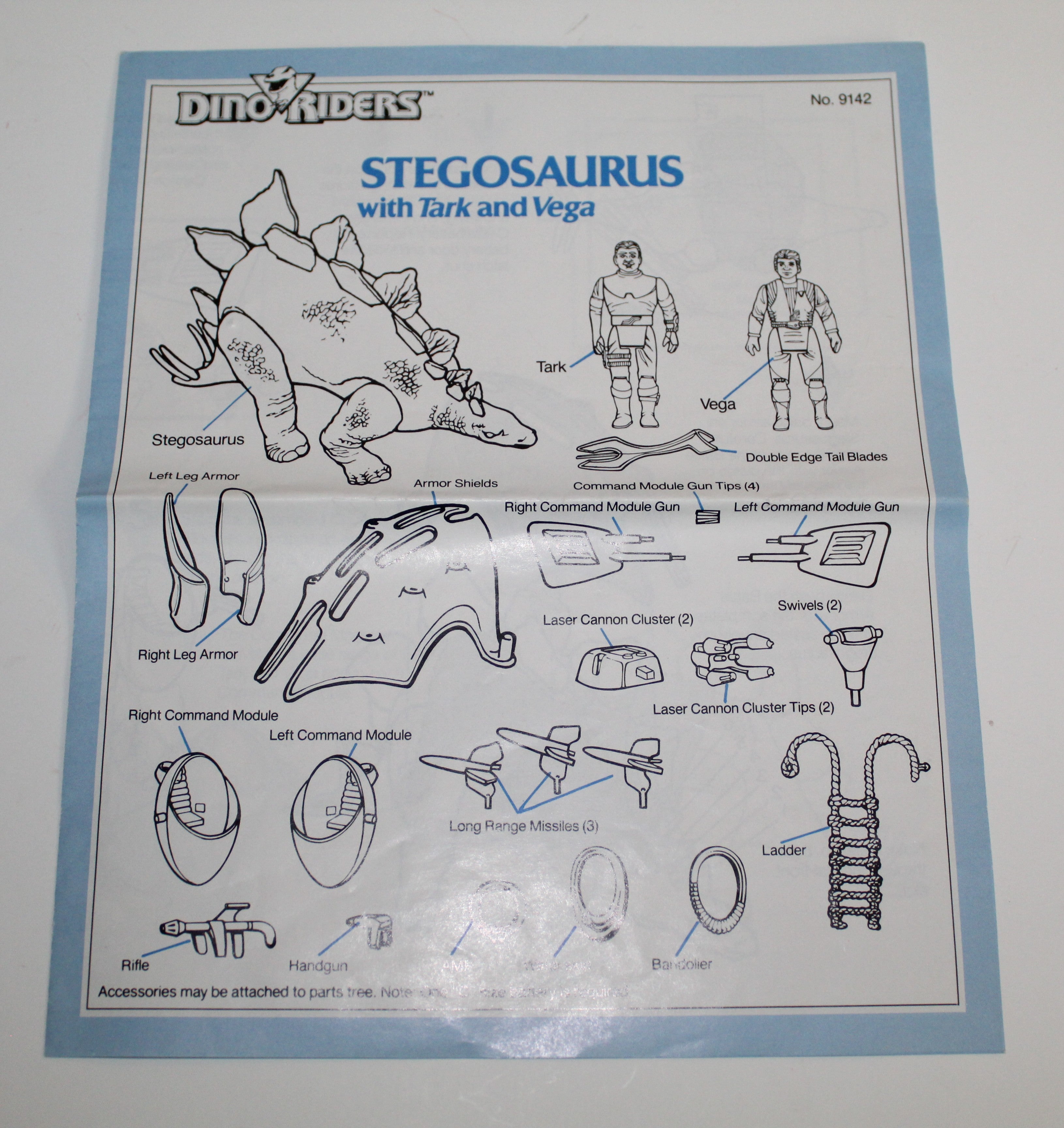Dino Riders Stegosaurus Instructions Tyco 1987