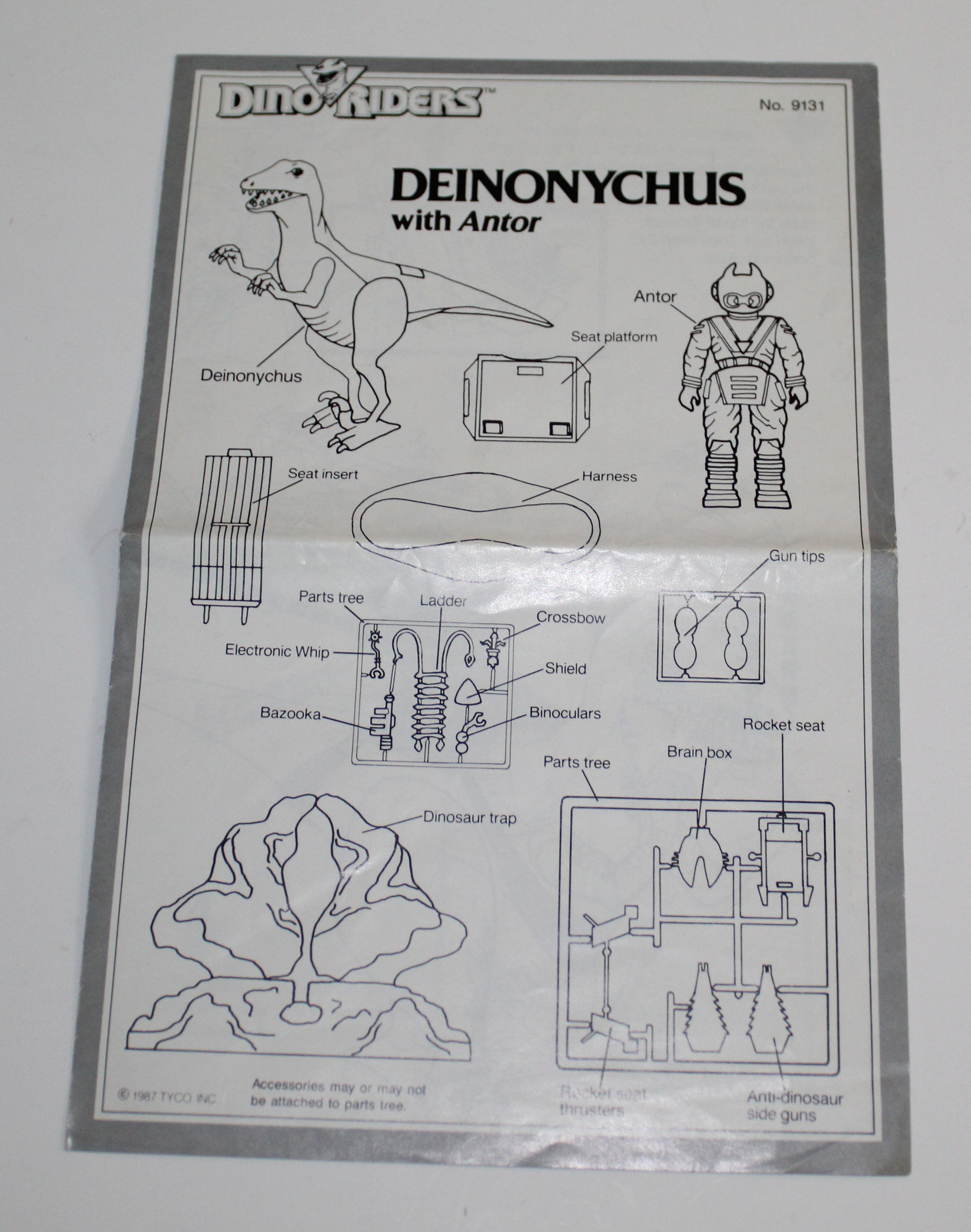 Dino Riders Deinonychus Instruction Sheet Tyco 1987