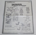 Dino Riders Triceratops Instruction Sheet Tyco 1987